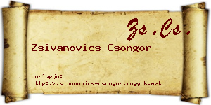 Zsivanovics Csongor névjegykártya